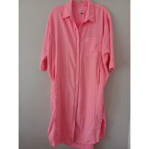 Universal Thread neon pink linenblend shirtdress M pockets comfy casual beach